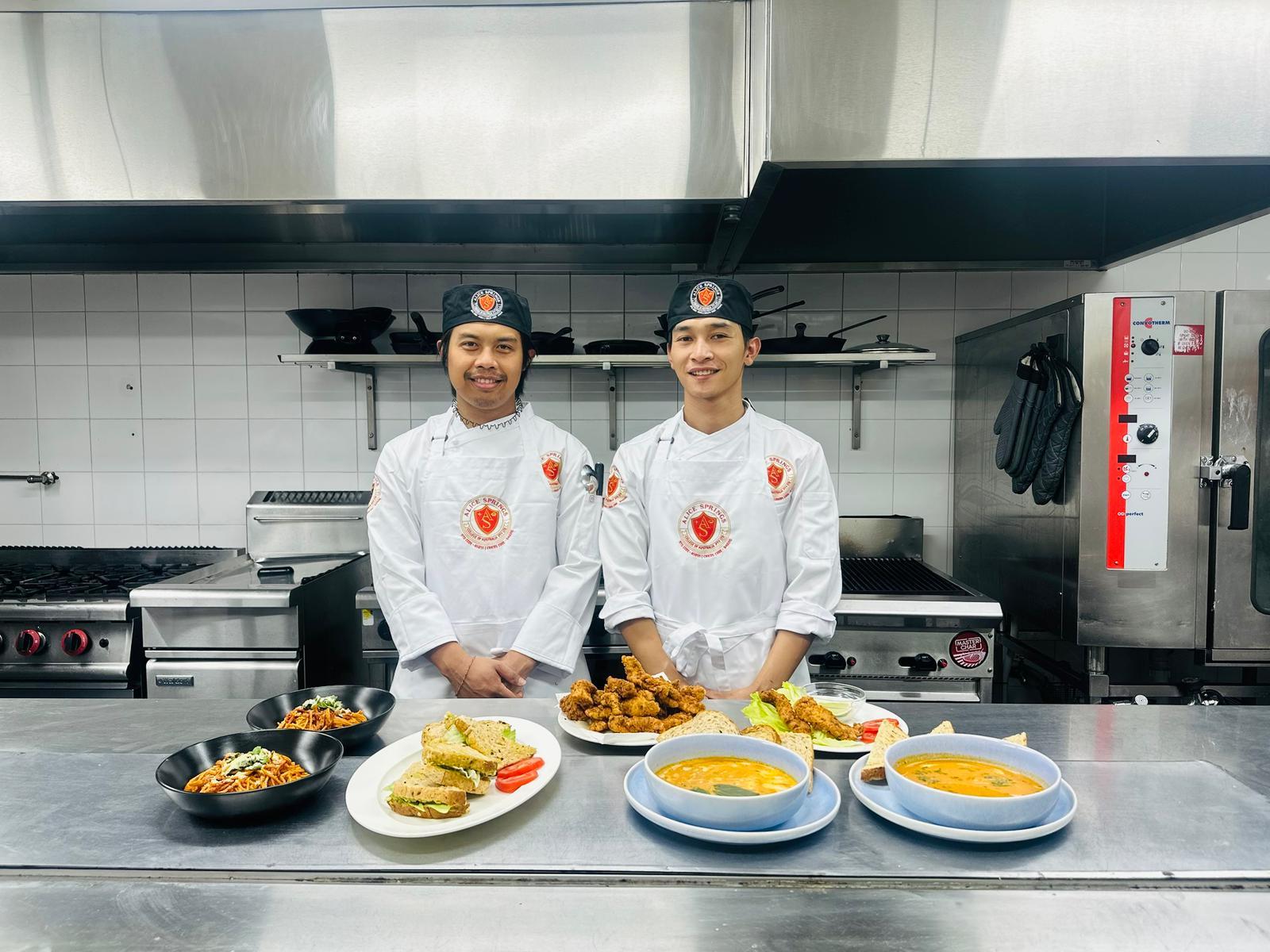 Culinary students in action